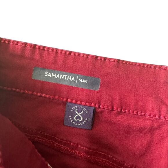 NYDJ Samantha Slim Maroon Straight Leg Pants Womens size 12 - Picture 4 of 7